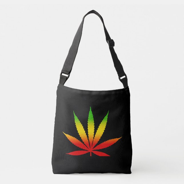 Cool Rasta Leaf Reggae Colors Jamaican Jamaica Crossbody Bag (Front)
