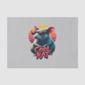 Cool Rat with Sunglasses Retro Sunset Design Tissue Paper