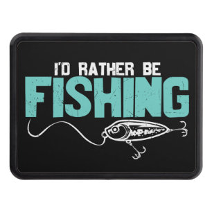cool rather fishing word art  hitch cover