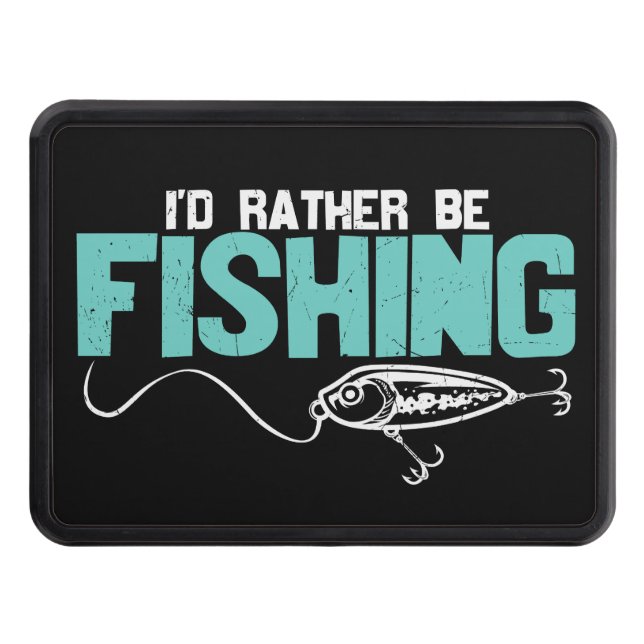 cool rather fishing word art  hitch cover (Front)