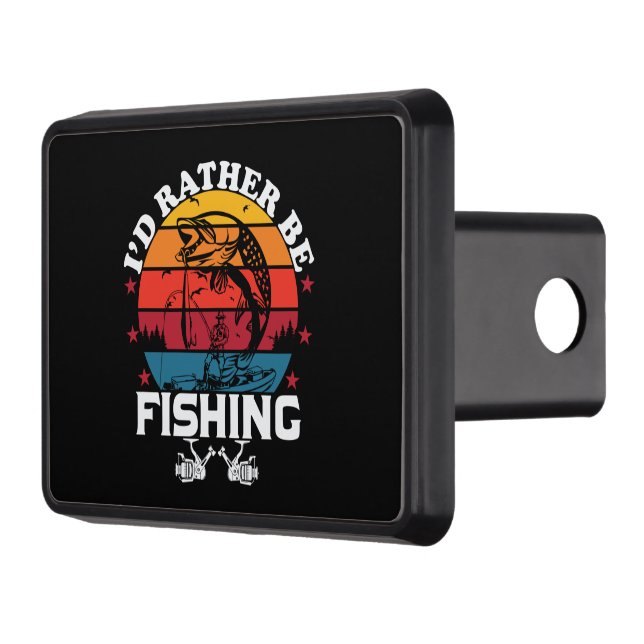 cool rather fishing word art hitch cover (Left)