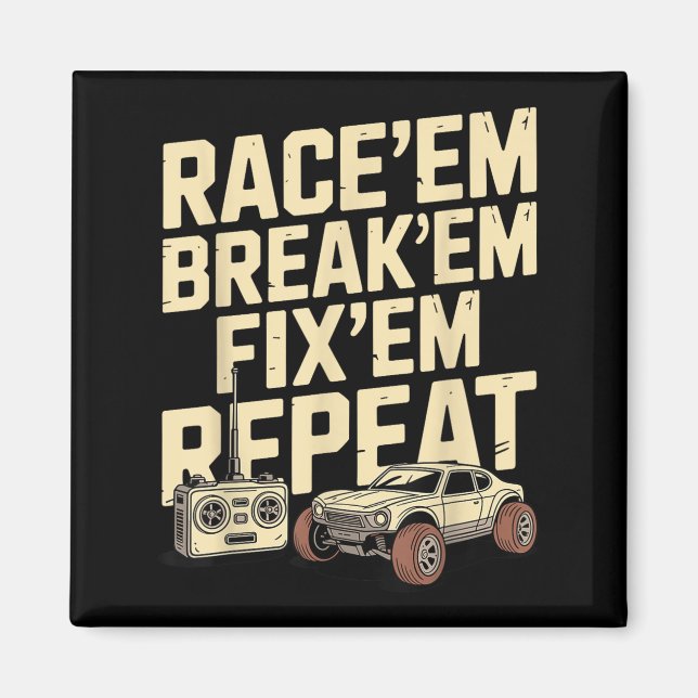 Cool Rc Racing Art For Men Women Remote Control Rc Magnet (Front)