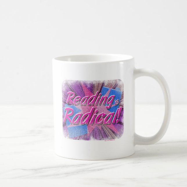 Cool Reading is Rad Booklover slogan Coffee Mug (Right)