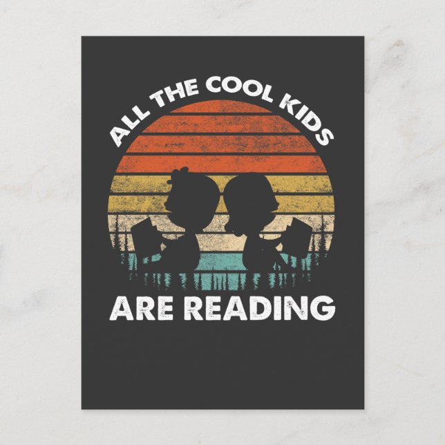 Cool Reading Kids Book Lover Children Bookworm Postcard (Front)