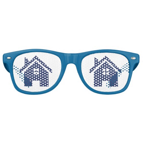 Cool Real Estate Blue House Retro Sunglasses