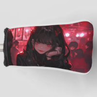 Cool Red and Black Flirty Vampire Anime Girl Night