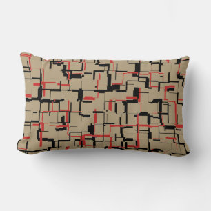 COOL Red and Black Patterns Lumbar Pillow