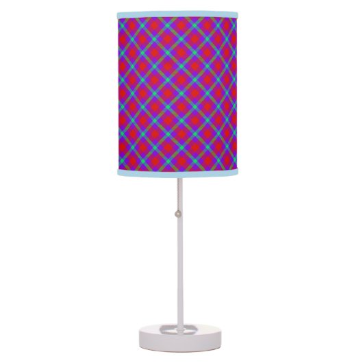 Cool Red and Blue Custom Table Lamp (Front)