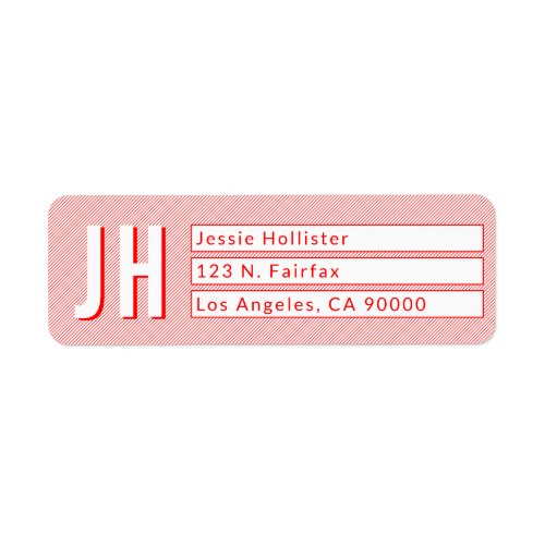 Cool Red and White Stripes Return Address Labels