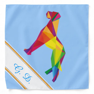 Cool red and yellow abstract Great Dane illustrati Bandana