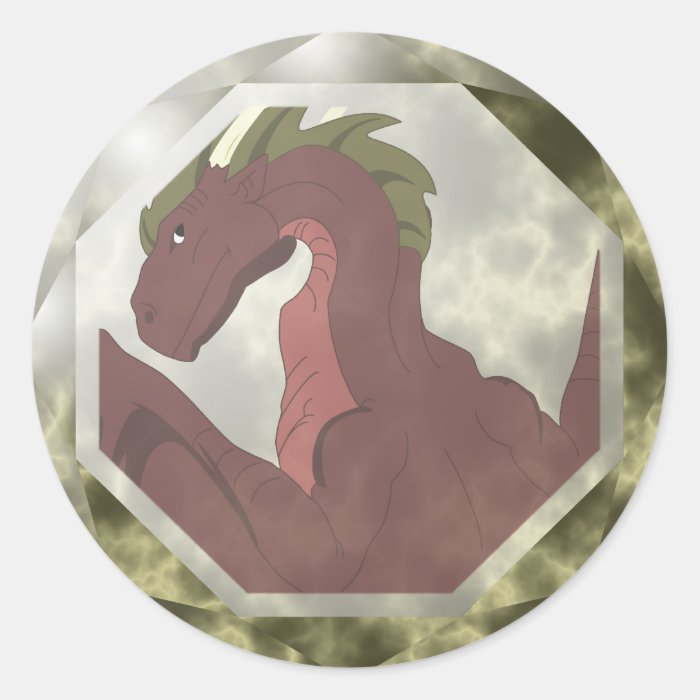 Cool Red And Yellow Dragon Gem Sticker