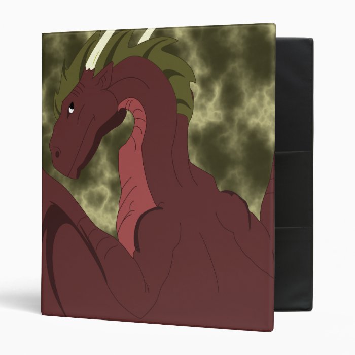 Cool Red And Yellow Dragon Vinyl Binder