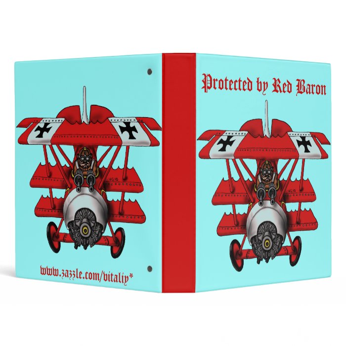 Cool red baron plane funny binder design