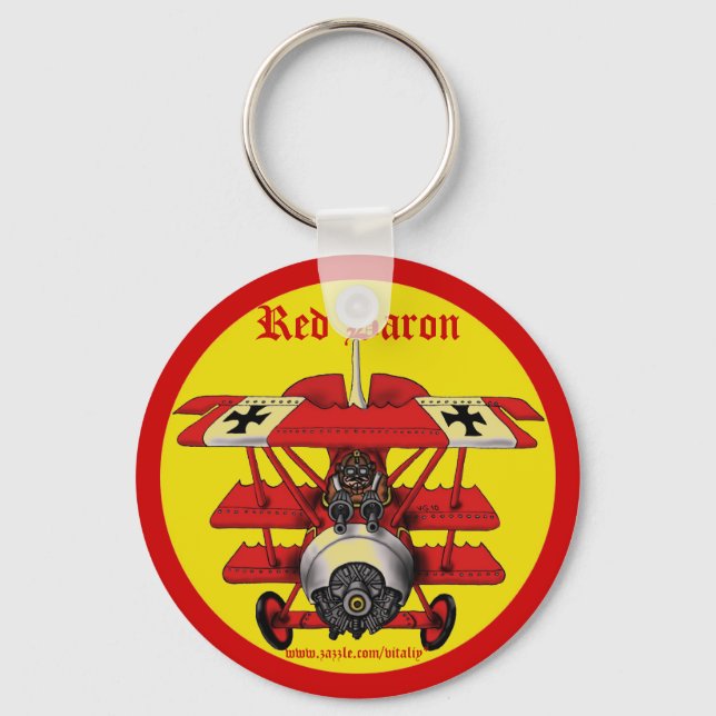 Cool red baron plane keychain design (Front)