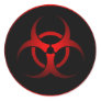 Cool Red & Black Chemical Biohazard Danger Symbol Classic Round Sticker