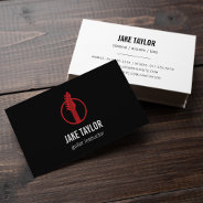 Cool Red & Black Guitar Instructor Business Card at Zazzle