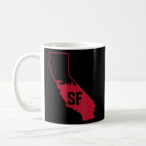 Cool Red California State Outline San Francisco Ci Coffee Mug