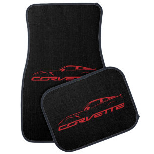 Cool Red Corvette Outline - Car Mats