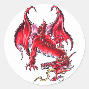 Cool red dragon style sticker