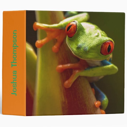 Cool Red_Eyed Green Tree Frog Photo Personalized 3 Ring Binder