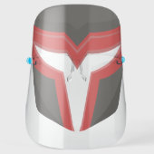 Cool Red & Gray Superhero Helmet Face Shield (Front)