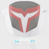 Cool Red & Gray Superhero Helmet Face Shield (Front w/Glasses)