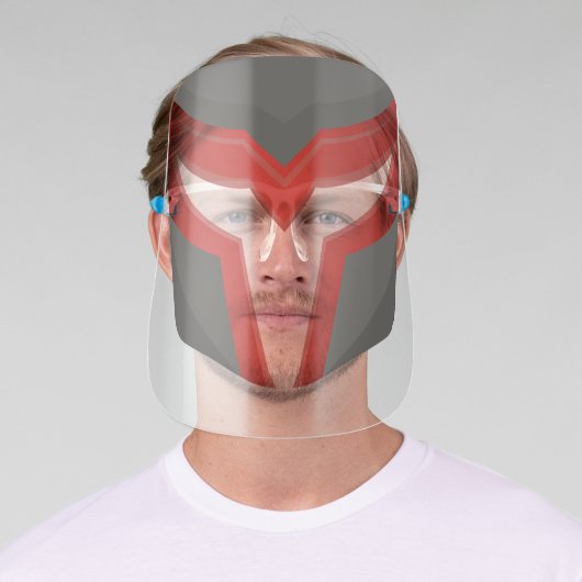 Cool Red & Gray Superhero Helmet Face Shield (Insitu)