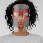 Cool Red & Gray Superhero Helmet Face Shield (Insitu)
