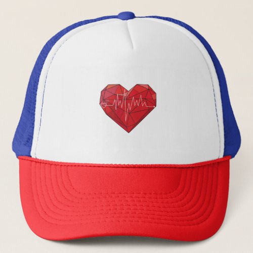 Cool Red Heart Trucker Hat