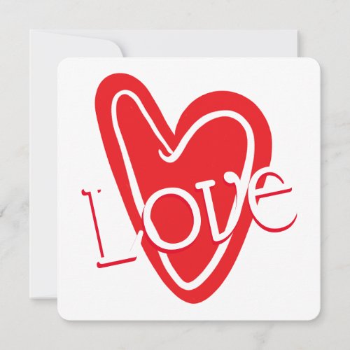 Cool Red Heart With LOVE Invitation