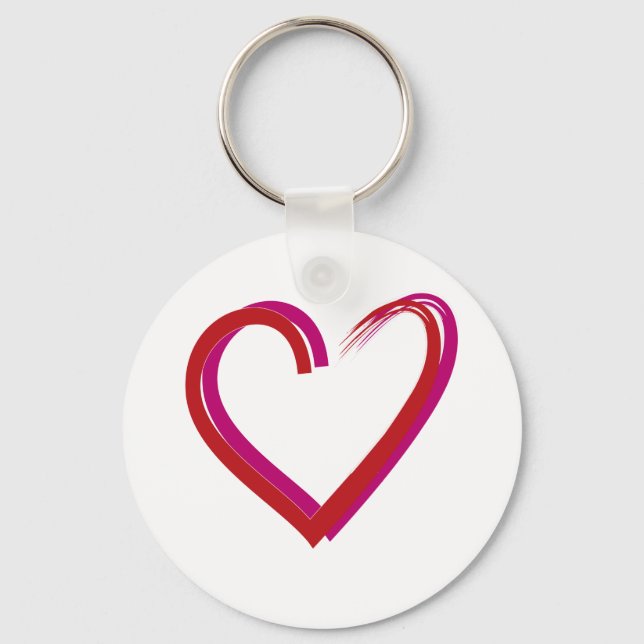 Cool Red Hearts Keychain (Front)
