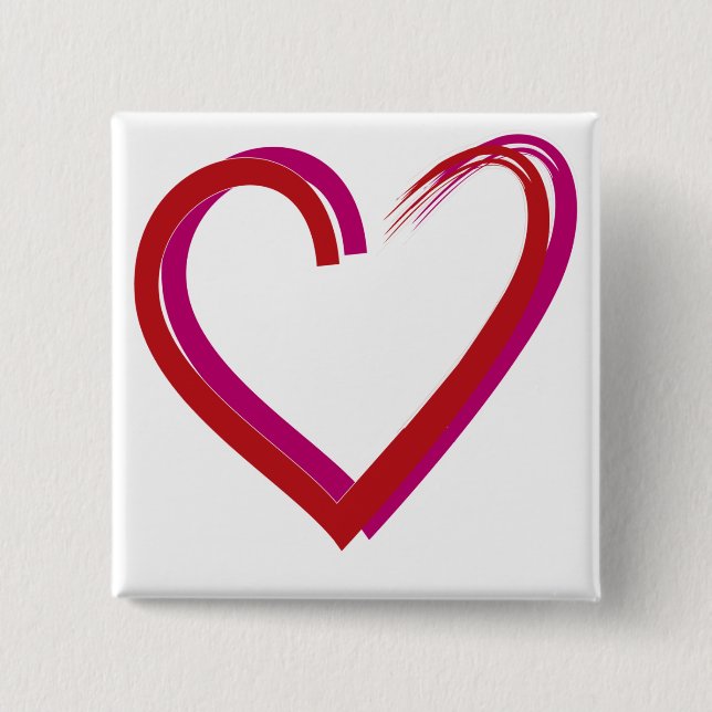 Cool Red Hearts Pinback Button (Front)