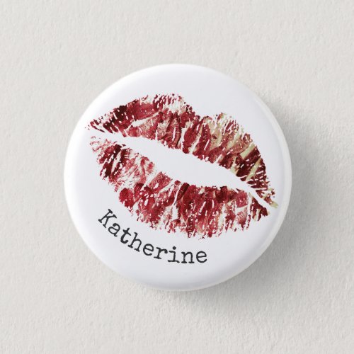 Cool Red Lips with Typewriter Name Button