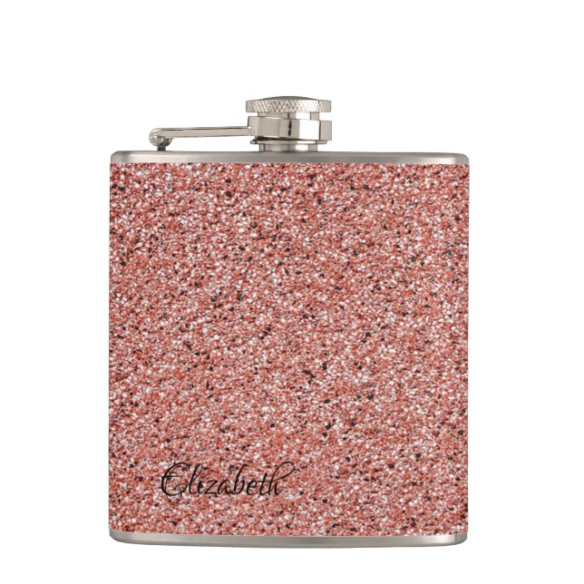 Cool Red Marble, Stone - Personalized Flask (Front)