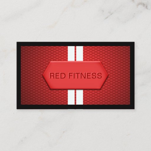 Customizable Cool Red Metal Fitness Business Card