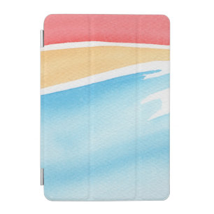 Cool Red Orange and Blue Watercolor Strokes iPad Mini Cover