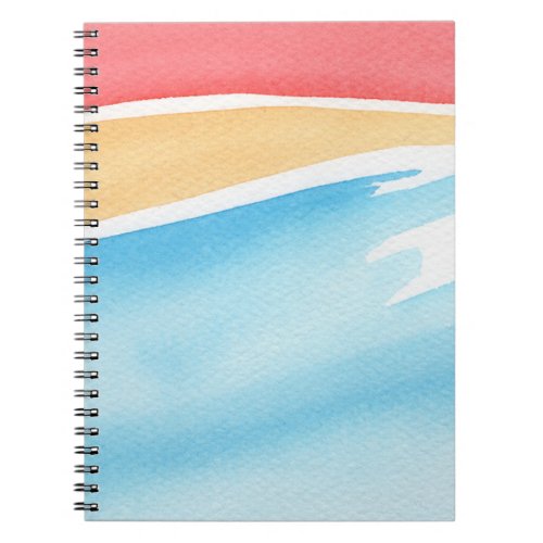 Cool Red Orange and Blue Watercolor Strokes Notebook