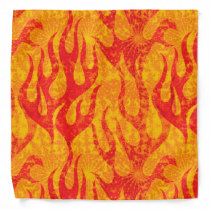 Cool Red Orange Flames Pattern Bandana