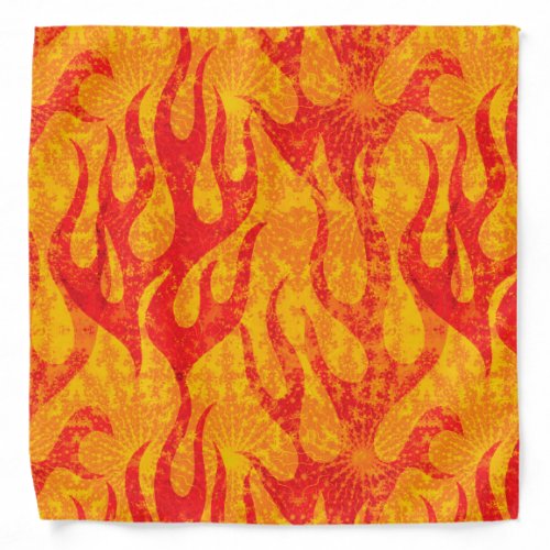 Cool Red Orange Flames Pattern Bandana