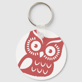 Cool Red Owl Keychain
