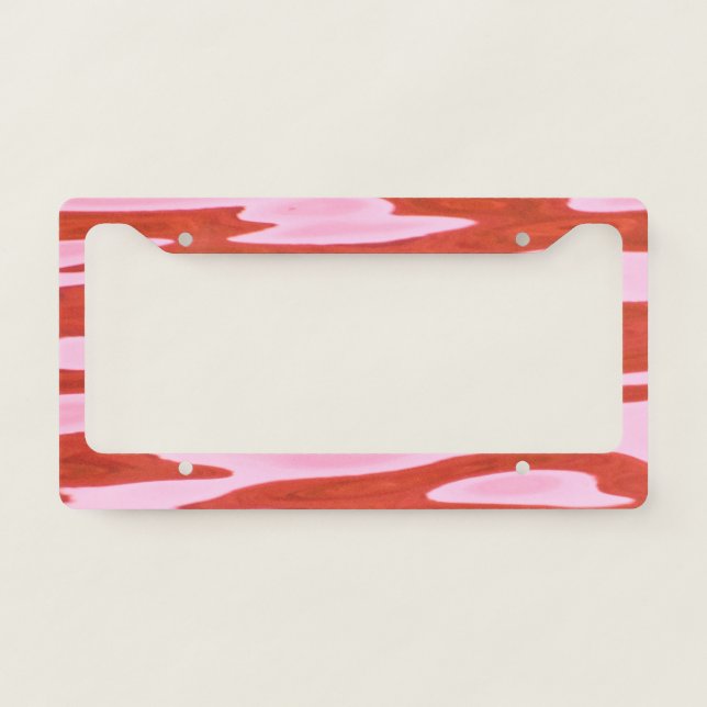 Cool red pattern license plate frame (Front)