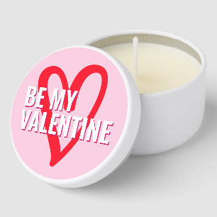 Cool Red Pink White Bold Valentine Mini Candle Favors