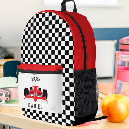 Cool Red Racing Car Boy&#39;s  Printed Backpack