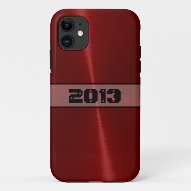 Cool Red Shiny Stainless Steel Metal Case-Mate iPhone Case (Back)