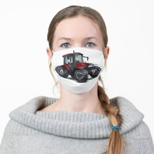 Cool Red Tractor Farm Equipment Farmer Work Mens Adult Cloth Face Mask