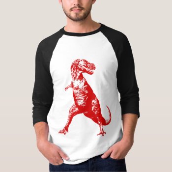 Cool Red Tyrannosaurus Rex (t-rex) Dinosaur… T-shirt by RWdesigning at Zazzle