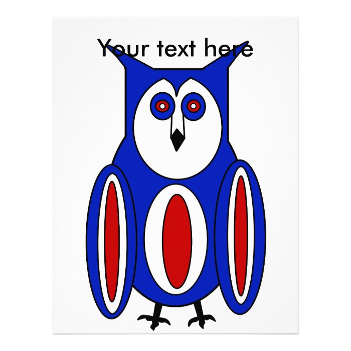 Cool red white and blue owl letterhead design