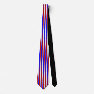 Cool Red White and Blue Striped Tissue USA Colors Neck Tie