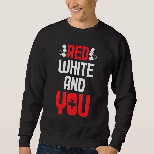 Cool Red White And You Care Health Red Cross Activ Sweatshirt (Front)