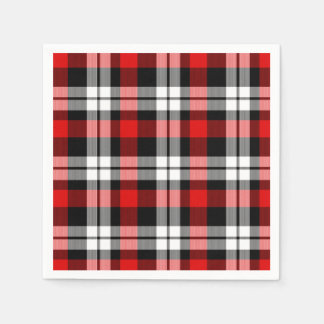 Cool Red White Black Lumberjack Tartan Pattern Napkins